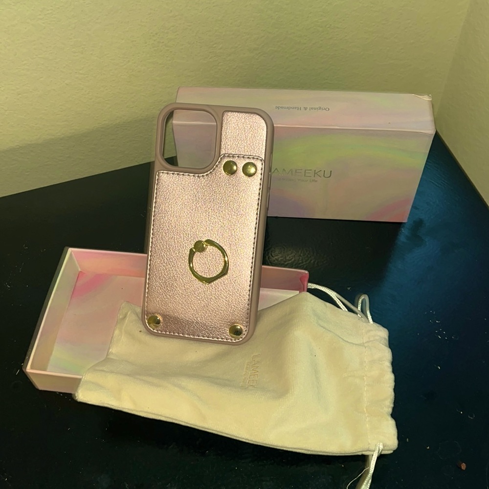 iPhone 13 Pro Max pink wallet phone case brand new not used once